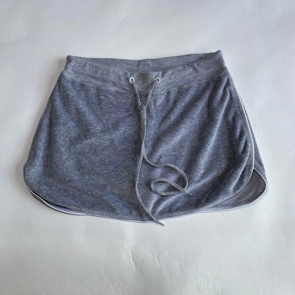 womens grey velour mini skort size small